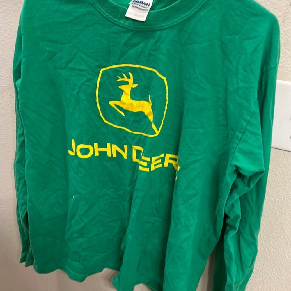 John Deere Women’s Green and Yellow Long Sleeve Tee